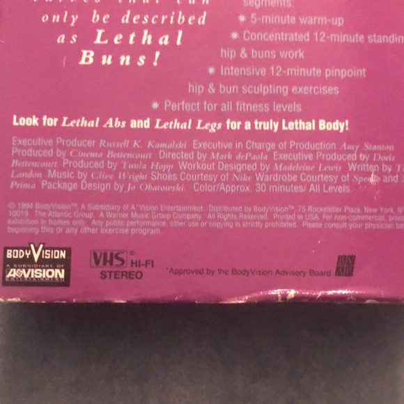 LETHAL BUNS VCR TAPE • 30 MINUTE WORKOUT - Picture 6 of 9